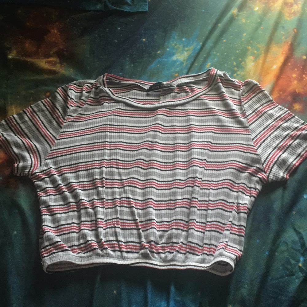 blue blush crop top